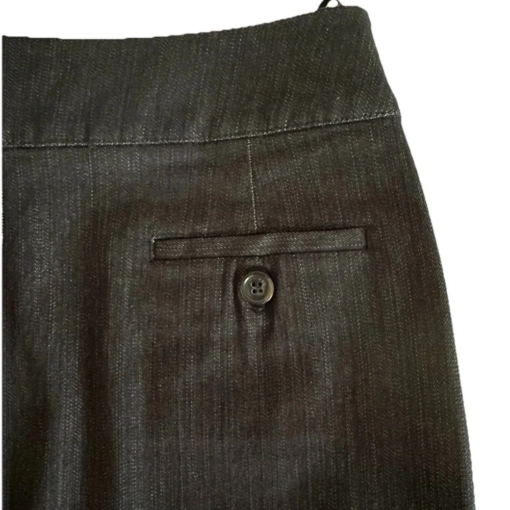 Burberry London Womens Black Pencil Skirt Pockets Zip Front Denim Straight 42 - Picture 13 of 17